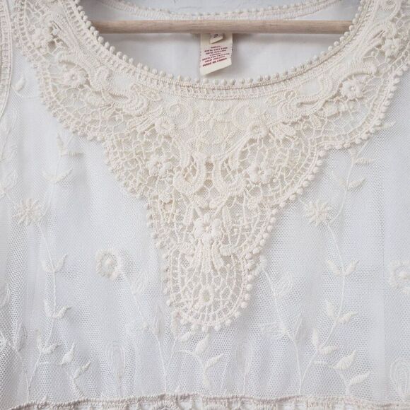 Sundance Juliet Lace Mini Dress Size 2 Ivory Boho Western Festival Lined Zipper - Picture 6 of 12